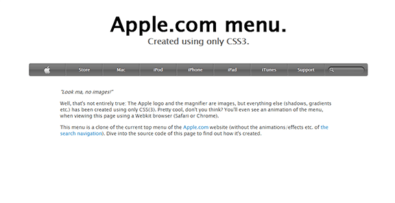 Menu Apple.com