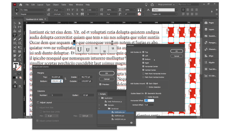 Adobe InDesign skład tekstu