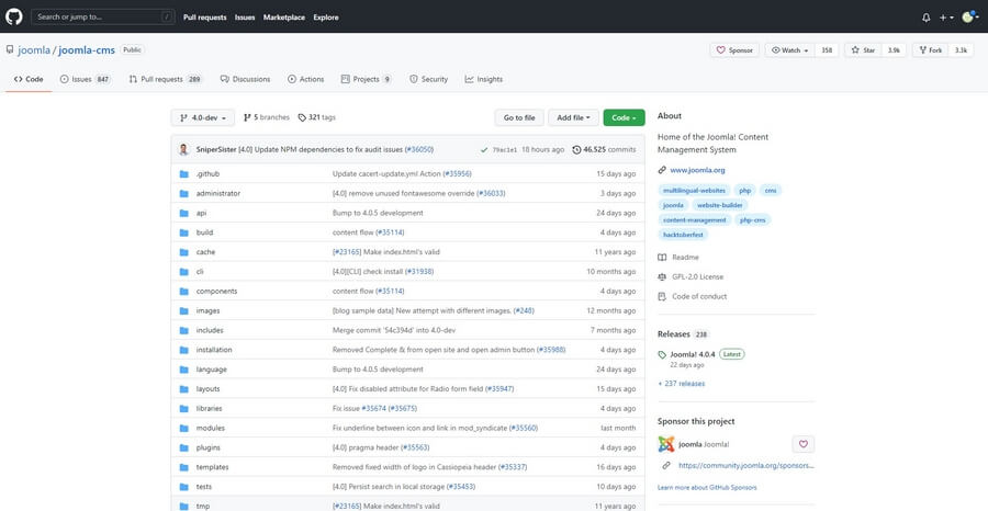 joomla na github