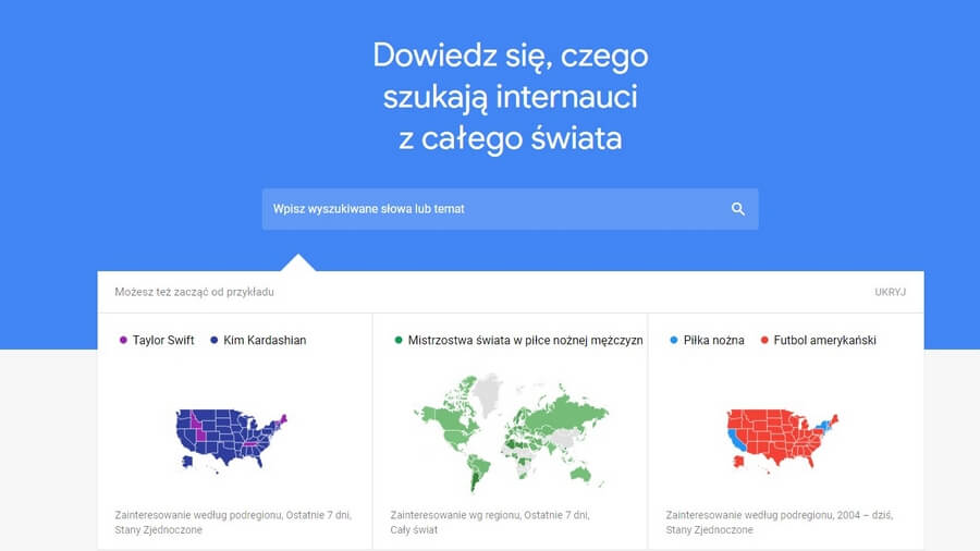 google trends - popularność haseł i trendy