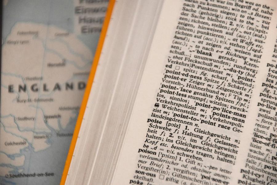 Słownik i mapa Anglii