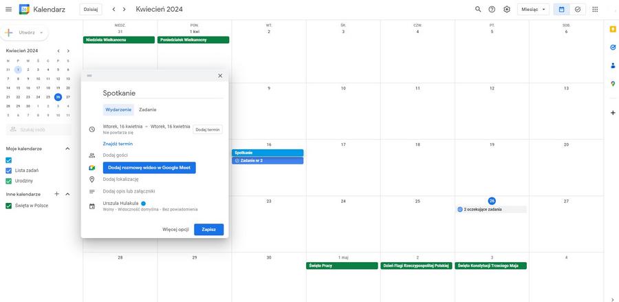 Kalendarz internetowy jako narzędzie zarządzania czasem w pracy zdalnej